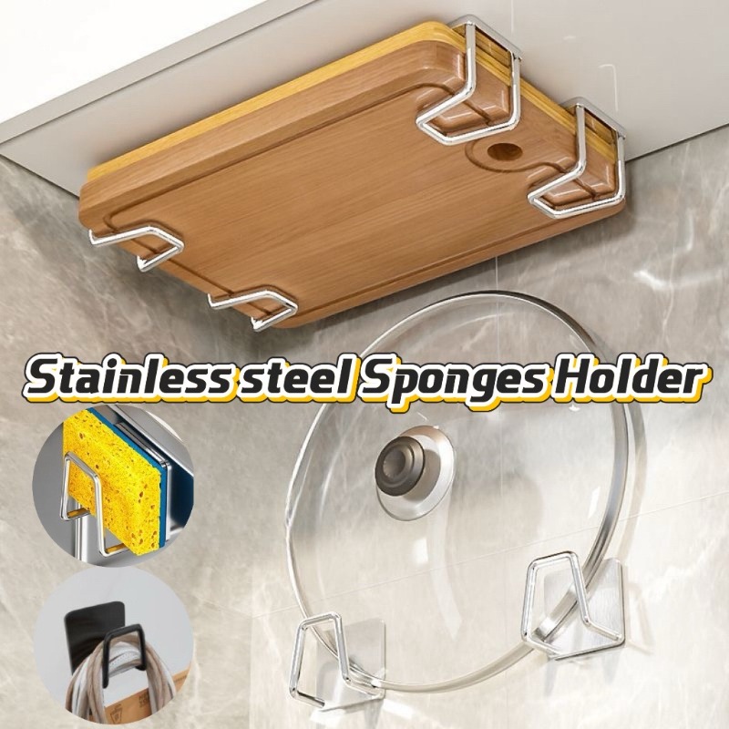 Kitchen Appliances Shelves - 1-10pcs Kitchen Stainless Steel Sponge Holder