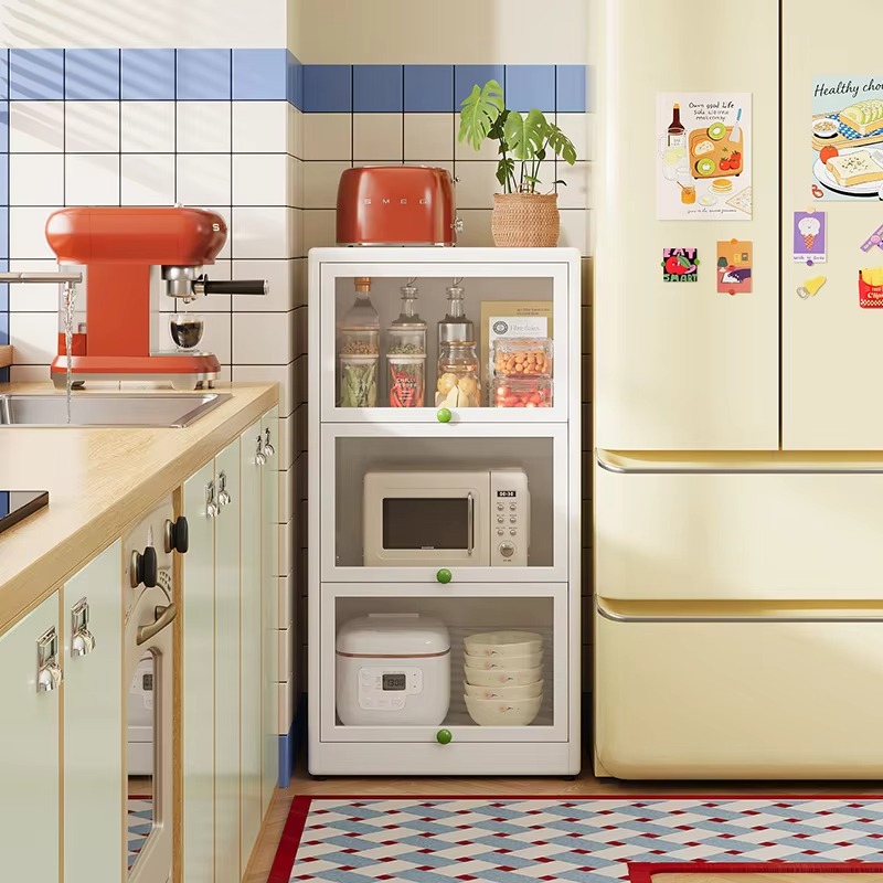 Kitchen Appliances In Store - Corner Steel Narrow Cabinet for Refrigerator