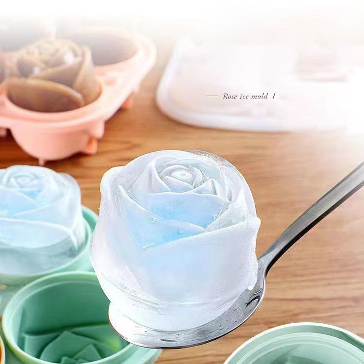 3D Rose Ice Molds 4 Holes Ice  - Kitchen Appliances Shelves 评论和价格