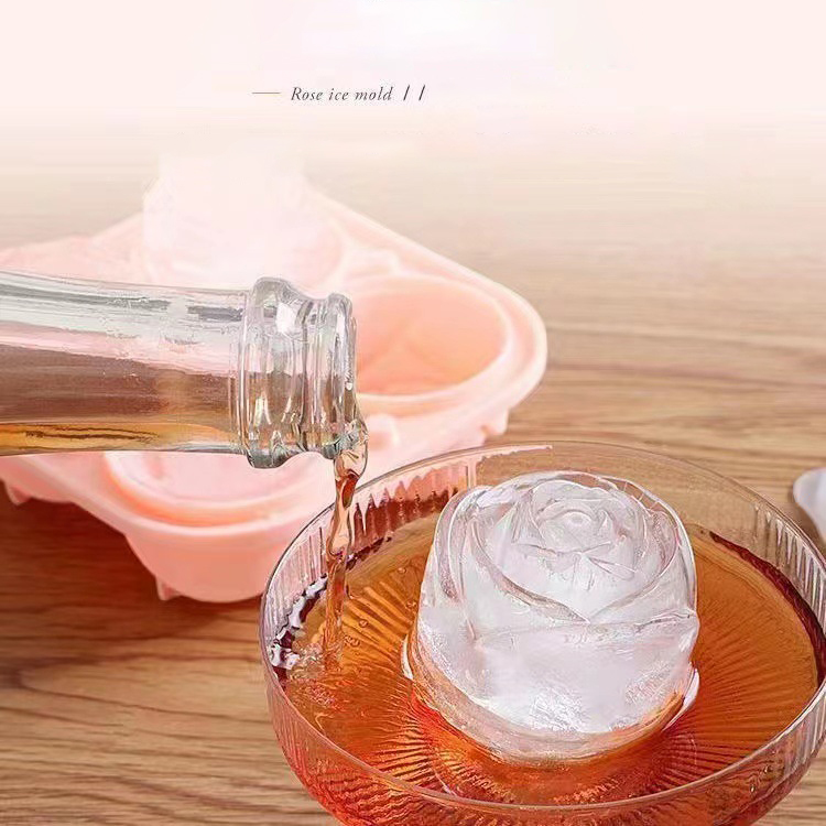 3D Rose Ice Molds 4 Holes Ice  - Kitchen Appliances Shelves 评论和价格