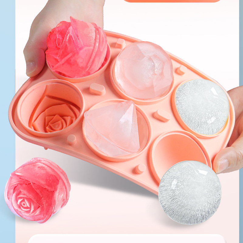 3D Rose Diamond Round Ice Cube - Kitchen Appliances Shelves 评论和价格