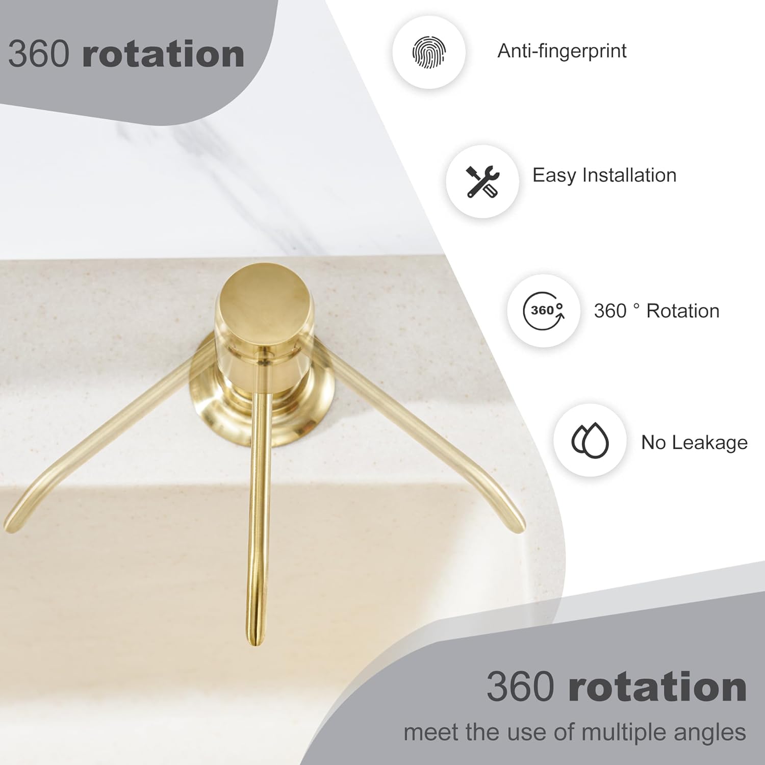 Brass Sink Soap Dispenser with - Kitchen Appliances Built In 评论和价格